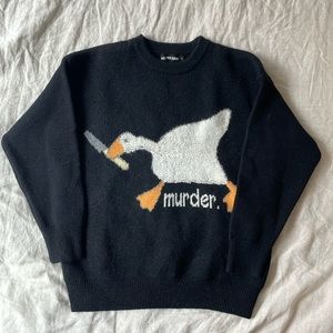 AELFRIC EDEN Black Murder Goose Sweater Oversized